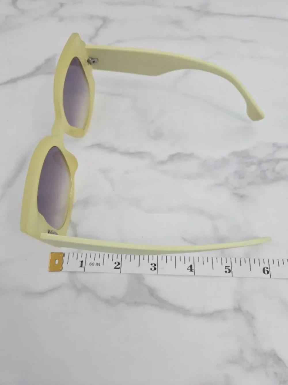 Oversized Square Sunglasses Pastel Lime Green Yellow Frame Gradient Lens - Picture 11 of 13